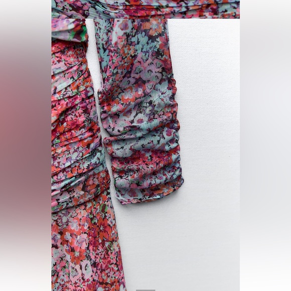 ZARA floral print mini dress NWT $59.90 - Picture 8 of 9